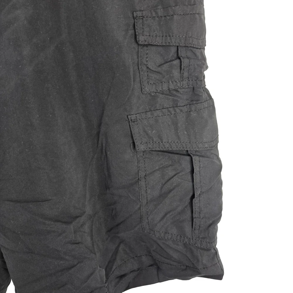 Plugg Black Mid Rise Flat Front Utility Hiking Outdoor Men's Cargo Shorts 38 - Picture 3 of 6